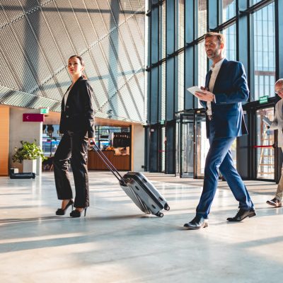 Business people at airport hall